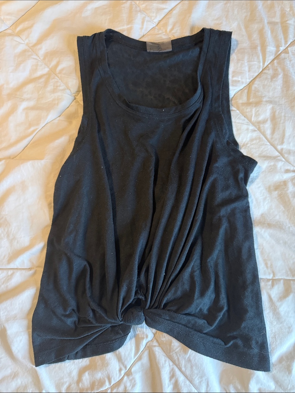 Jessica Simpson Black Twist-Front Tank Top